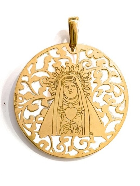 Medalla Virgen del Calvario en plata de ley®. 40mm