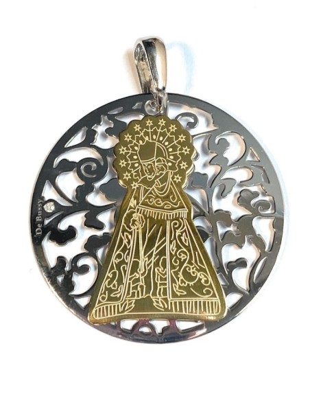 Medalla Virgen de los Desamparados plata de ley y diamante®. 35mm