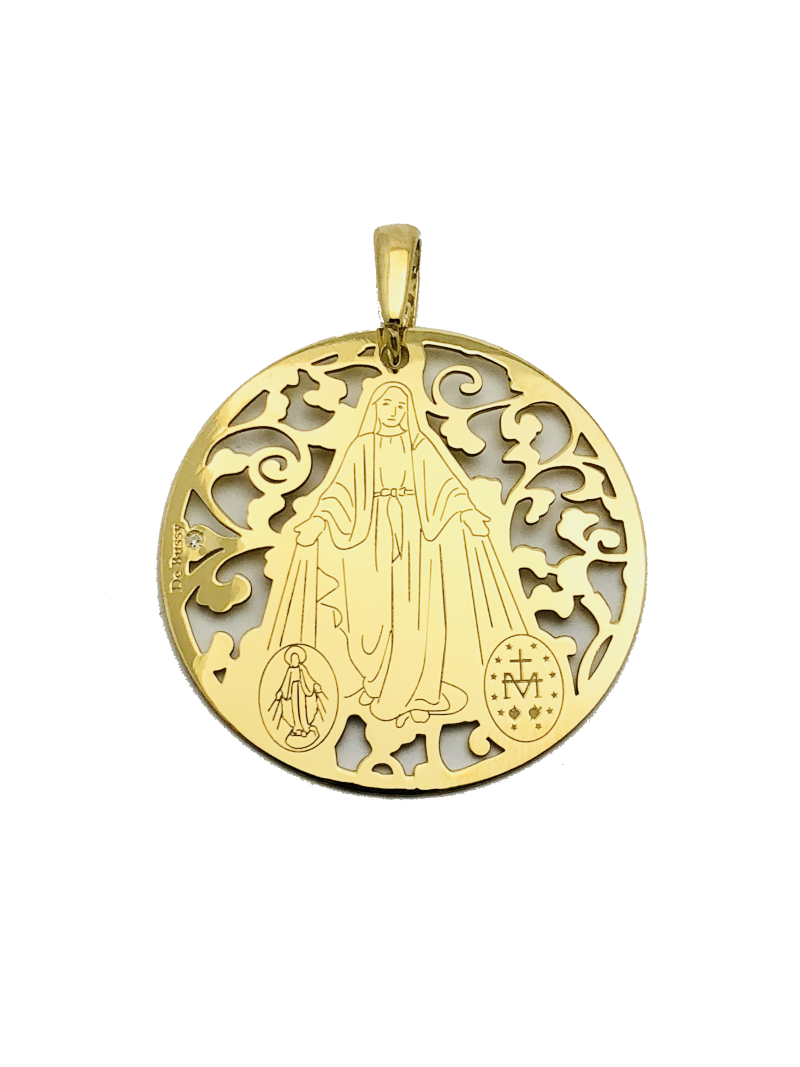 Medalla Virgen Milagrosa plata de ley y diamante®. 35mm