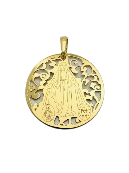 Medalla Virgen Milagrosa plata de ley y diamante®. 35mm