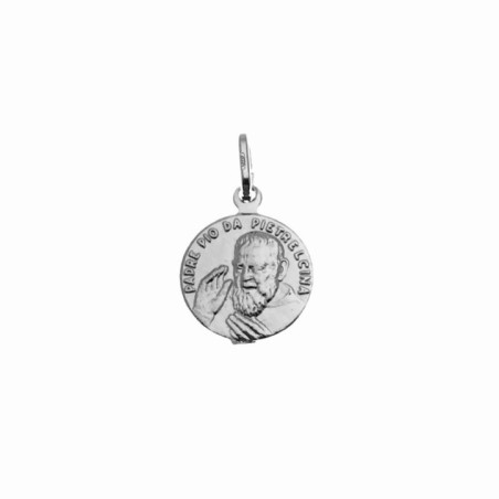 Medalla Padre Pio en plata de ley