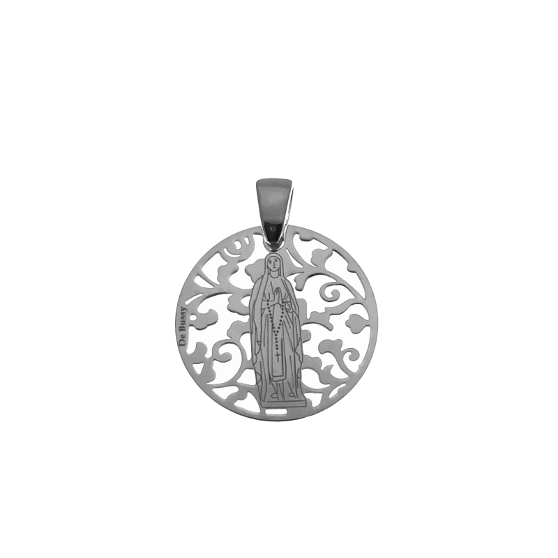 Medalla Virgen de Lourdes plata de ley®. 25mm