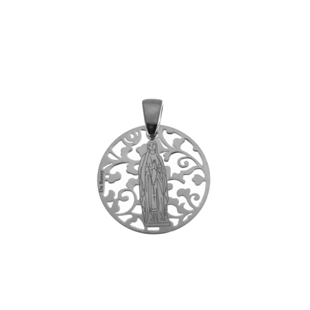 Medalla Virgen de Lourdes plata de ley®. 25mm