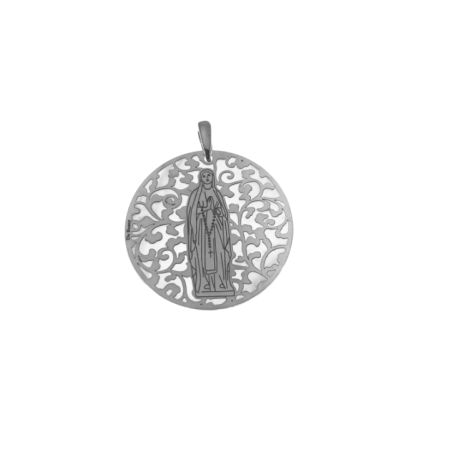 Medalla Virgen de Lourdes plata de ley®. 35mm