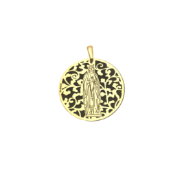 Medalla Virgen de Lourdes en plata de ley