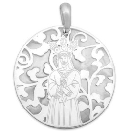Medalla Cristo Cautivo plata de ley y nácar®. 40mm