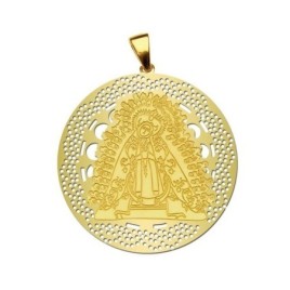 Medalla Virgen la Soledad Plata Chapada en Oro