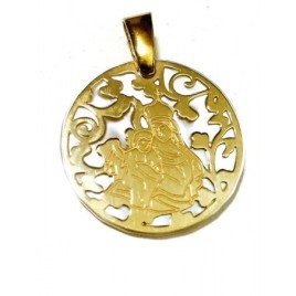 Medalla Virgen del Carmen plata de ley y nácar®. 40mm