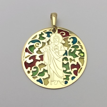 Medalla San Judas Tadeo plata de ley y esmalte®. 35mm