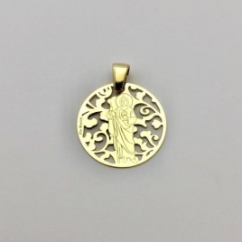 Medalla San Judas Tadeo en plata de ley 925mm cubierta de oro de 18kt.

Tamaño 25mm