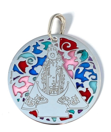 Medalla Virgen de la Fuensanta plata de ley esmalte®. 35mm