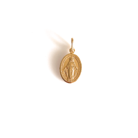 Medalla Virgen de la Milagrosa en plata de ley cubierta de oro de 18kt. 12mm