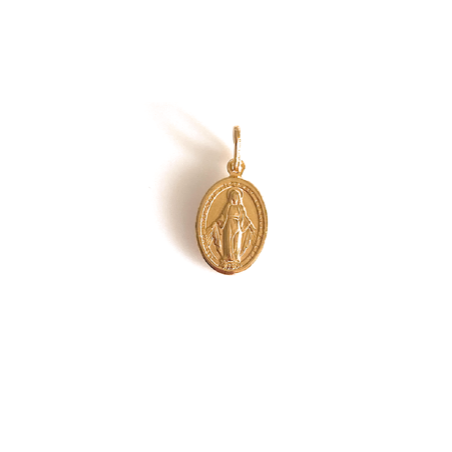 Medalla Virgen de la Milagrosa en plata de ley cubierta de oro de 18kt. 14mm