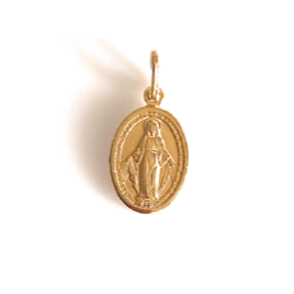 Medalla Virgen de la Milagrosa en plata de ley cubierta de oro de 18kt. 18mm