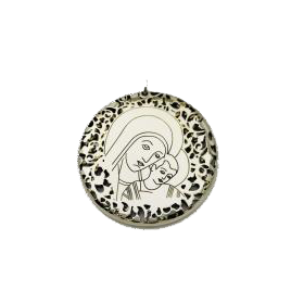 Medalla Virgen del Camino en plata de ley. Tamaño: 40mm