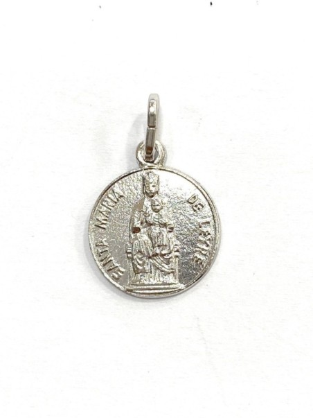 Medalla Virgen de Leyre plata de ley Tamaño: 15mm