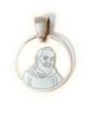 Medalla Padre Pío plata de ley y nácar®. 20mm