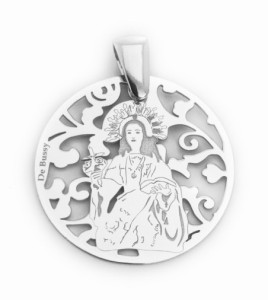 Medalla de La Santa de Totana en plata de ley. Tamaño 25 mm