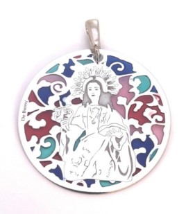 Medalla de La Santa de Totana en plata de ley y esmalte. Tamaño 35 mm
