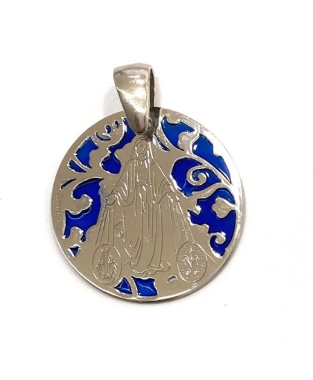 Medalla Virgen Milagrosa en plata de ley y esmalte.

Tamaño: 25mm