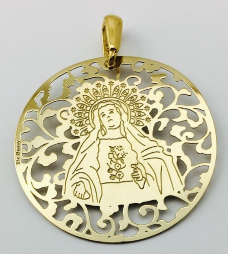 Medalla Virgen de Amargura (Paso Blanco de Lorca) plata de ley®. 40mm