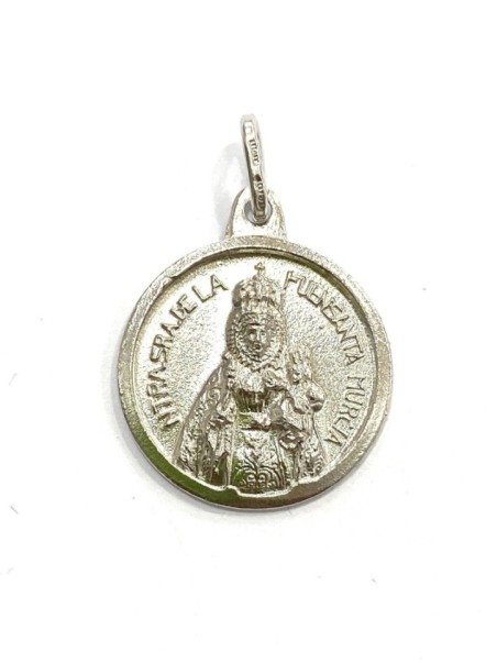 Medalla Virgen de la Fuensanta plata de ley 925. Tamaño 19mm