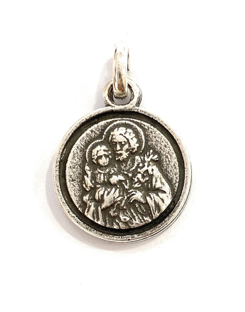 Medalla San José metal con baño de plata