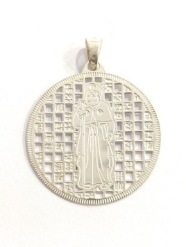Medalla del Apóstol Santiago realizada en plata de ley 925. 

Tamaño: 35mm (sin incluir reasa)