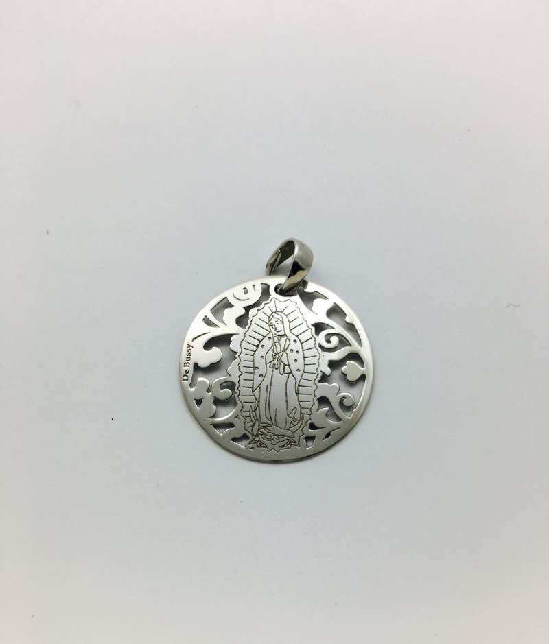 Medalla Virgen de Guadalupe (Mexico) plata de ley y esmalte®. 25mm