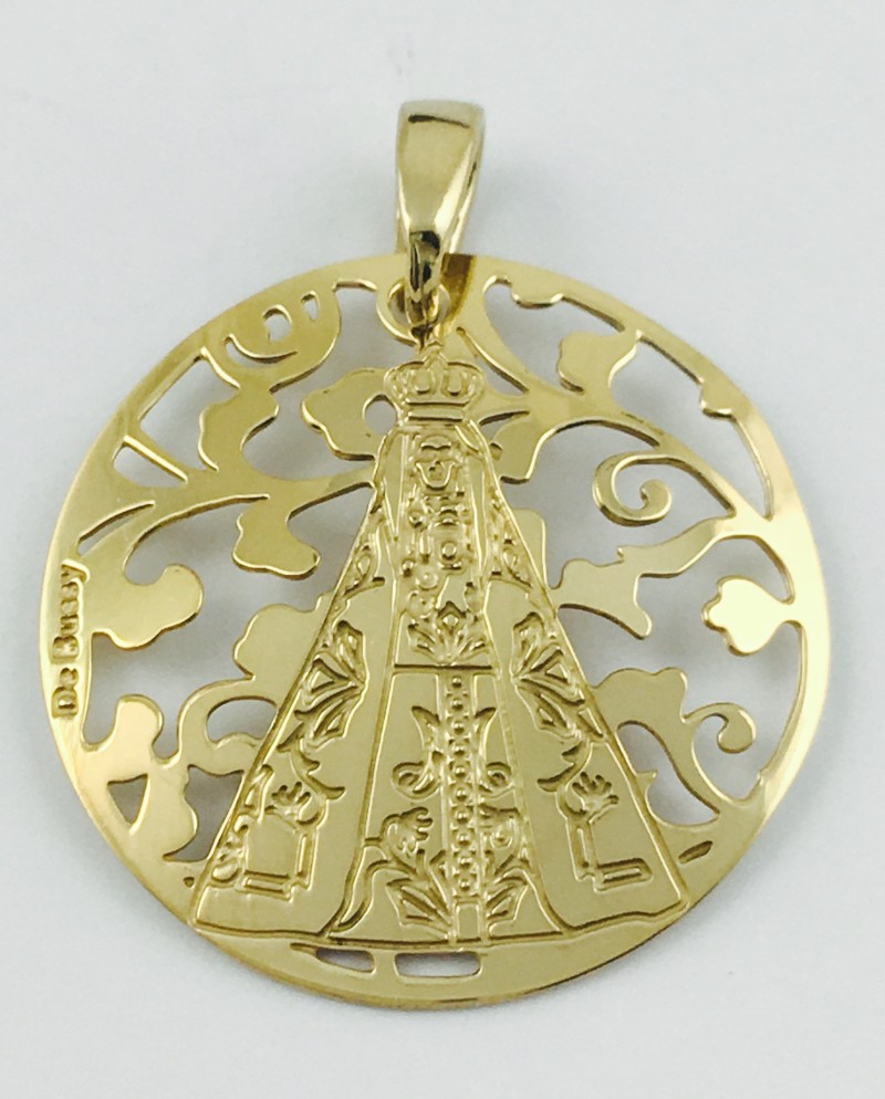 Medalla Nuestra Señora de Begoña Plata Chapada en Oro 40mm