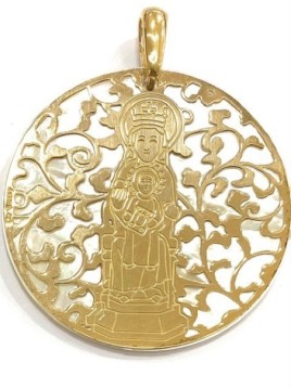 Medalla plata de ley cubierta de oro de 18 kt. Tamaño 40mm