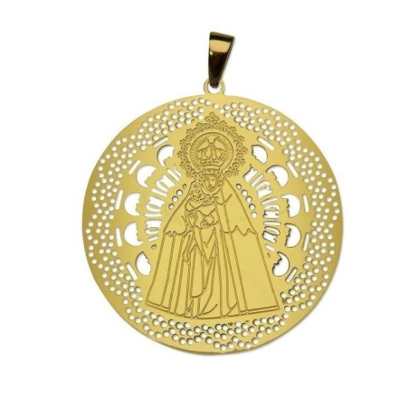 Medalla Virgen del Mar Plata Chapada en Oro