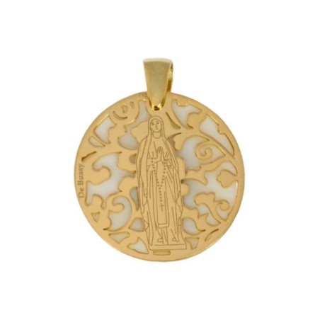 Medalla Virgen de Lourdes plata de ley® 25mm