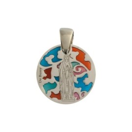 Medalla Virgen de Lourdes plata de ley® 20mm