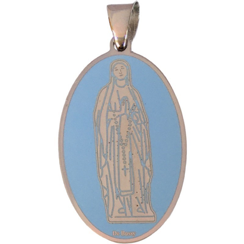 Medalla Virgen de Lourdes plata de ley® 30mm