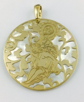 Medalla Virgen Caridad Plata Chapada en Oro
