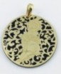 Medalla Virgen Caridad plata de ley y ónix®. 40mm