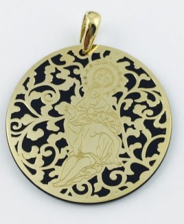 Medalla Virgen Caridad Plata Chapada en Oro