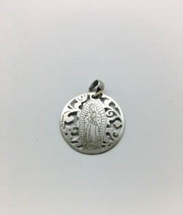 Medalla Virgen de Guadalupe (México) en Plata de Ley. 25mm