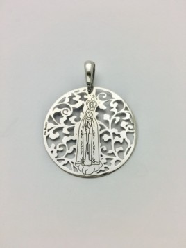 Medalla Virgen de Fátima en Plata de Ley . 35mm
