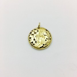 Medalla Virgen Caridad Plata Chapada en Oro 20mm