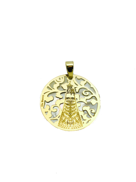 Medalla Virgen de Loreto plata de ley y nácar®. 25mm