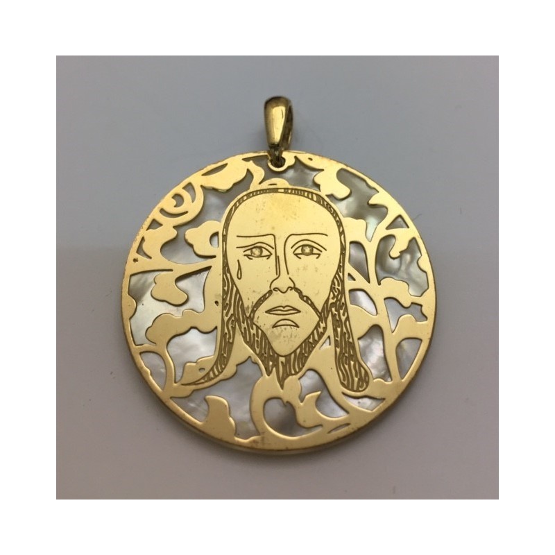 Medalla de La Santa Faz Plata Chapada en Oro