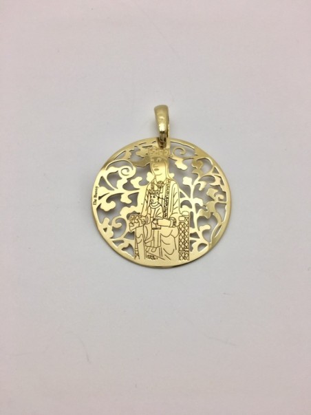 Virgen de Torreciudad plata chapada en oro 35mm