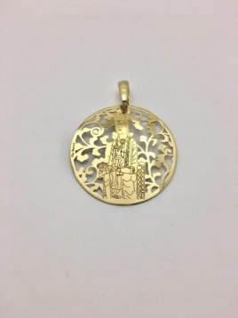 Virgen de Torreciudad plata chapada en oro 35mm