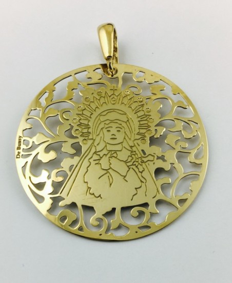 Medalla Virgen de los Dolores en plata de ley®. Paso Azul de Lorca. 40mm